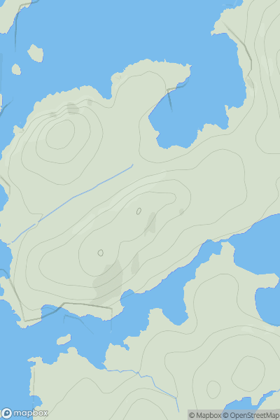 Thumbnail image for Meall na Moine [Lewis and Nearby Islands] [NB395210] showing contour plot for surrounding peak